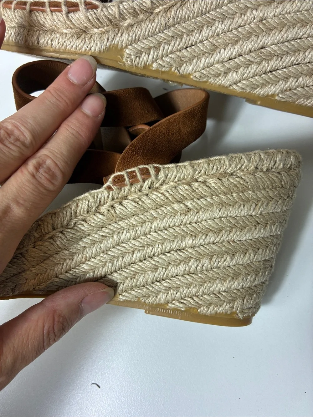Via Spiga Suede Espadrille Ankle-Strap Sandals Wedge